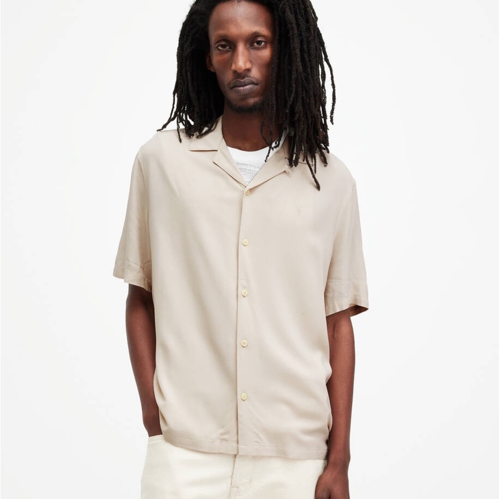 All Saints Venice Revere Collar Ramskull shirt - size S